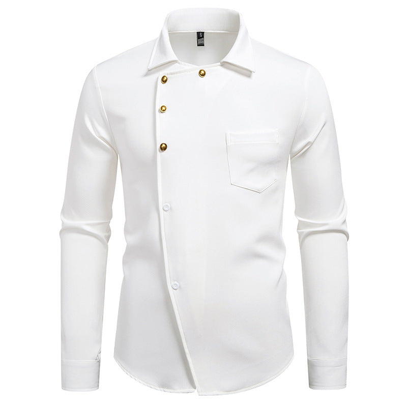 Chemise homme moderne asymétrique boutons