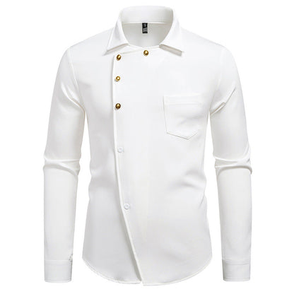 Chemise homme moderne asymétrique boutons