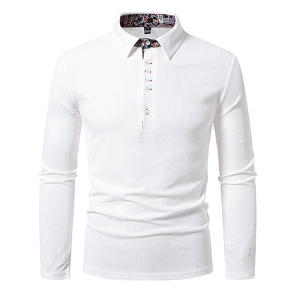 Polo homme manches longues style col moderne