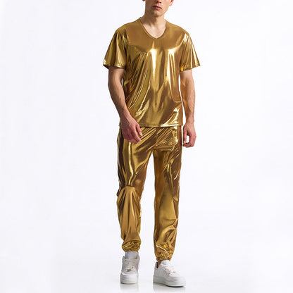 Haut de sport pour homme Brillant Col en VFitness