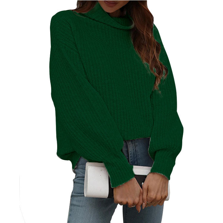Pull Femme Ample Col Roulé Tendance Oversize