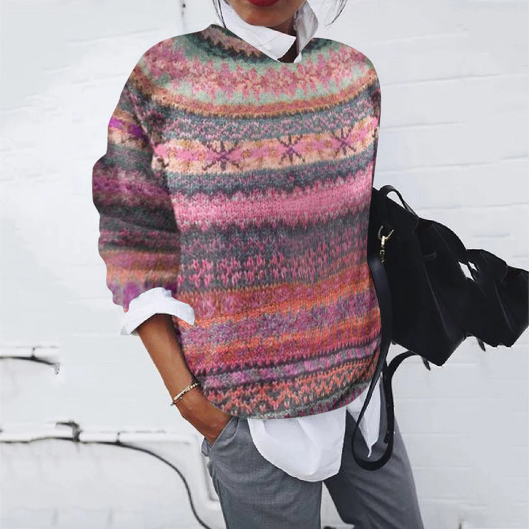 Pull femme motif tricot moderne design élégant
