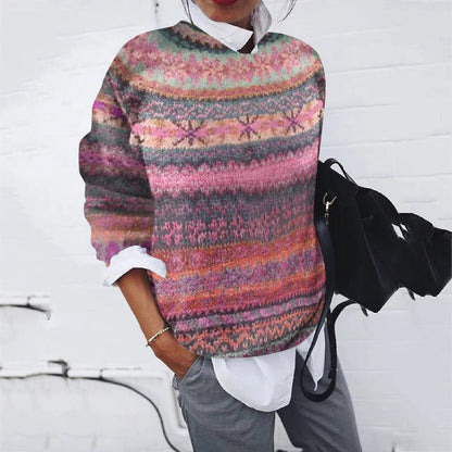 Pull femme motif tricot moderne design élégant