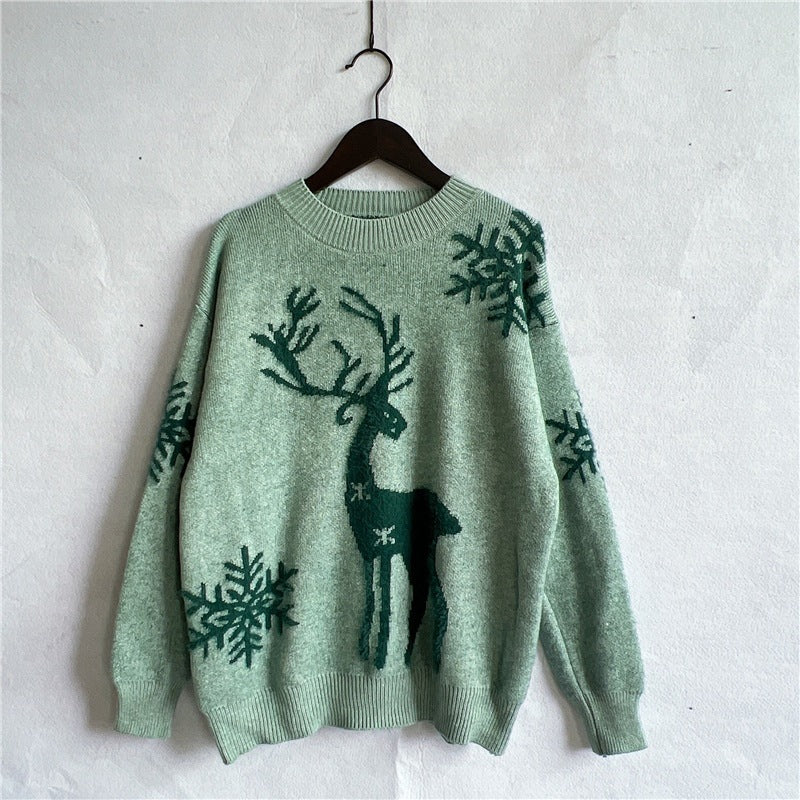 Pull de Noël Femme Festif Motif Rennes