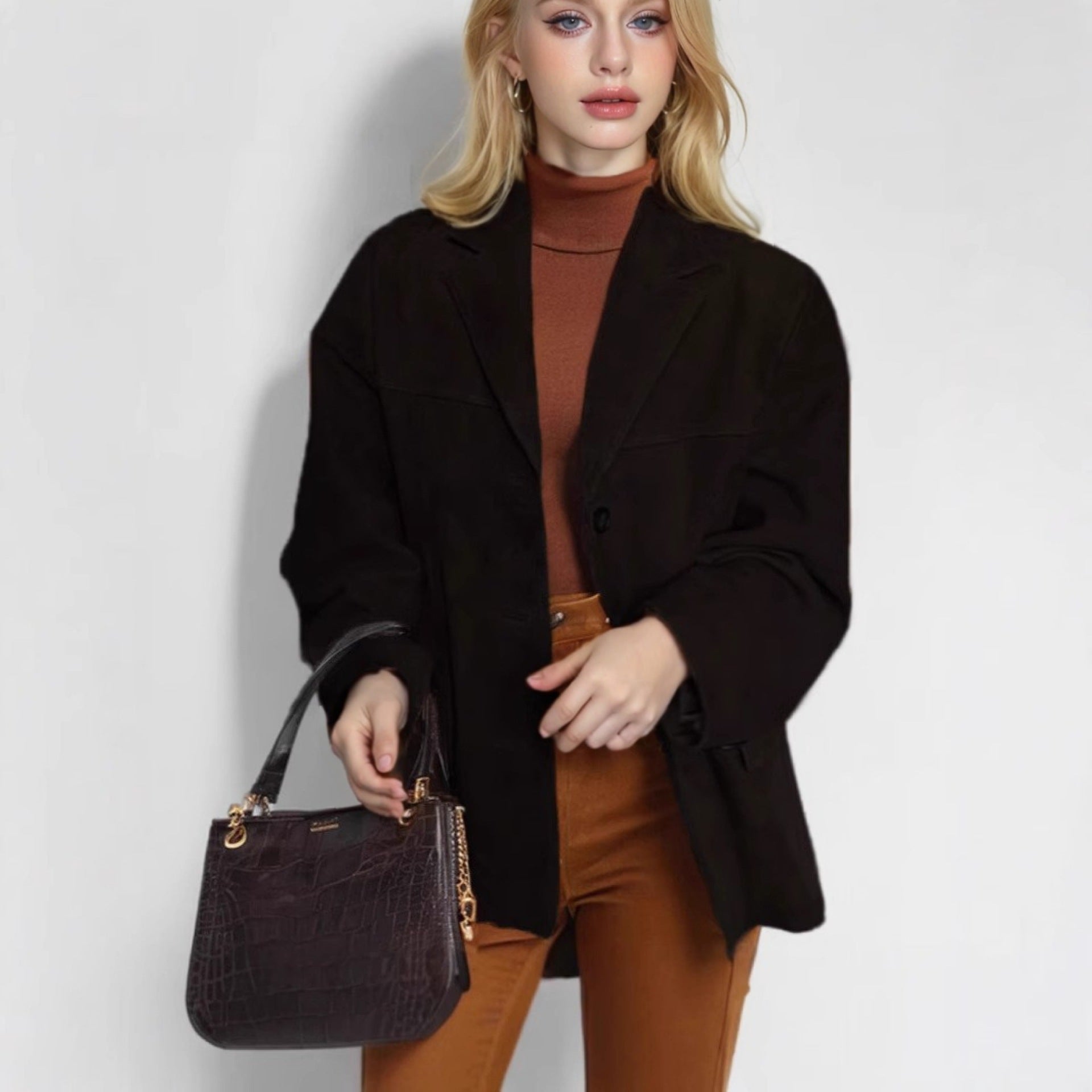 Damen Wildlederjacke Trendy Style - IdealeKleiden