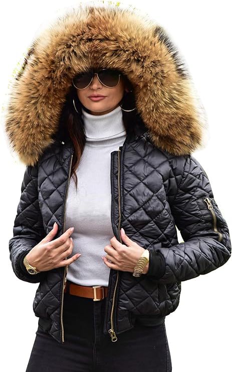 Doudoune femme moderne Fausse fourrure douce