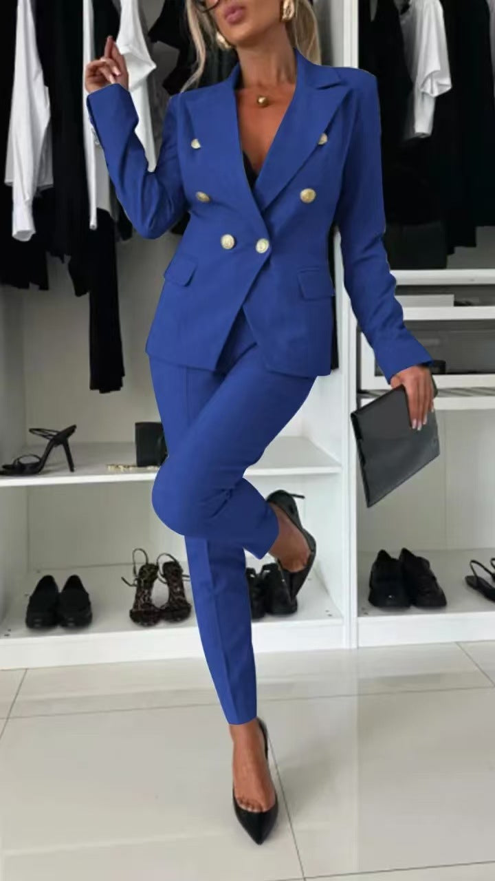 Blazer tendance coupe slim croisé costume de bureau