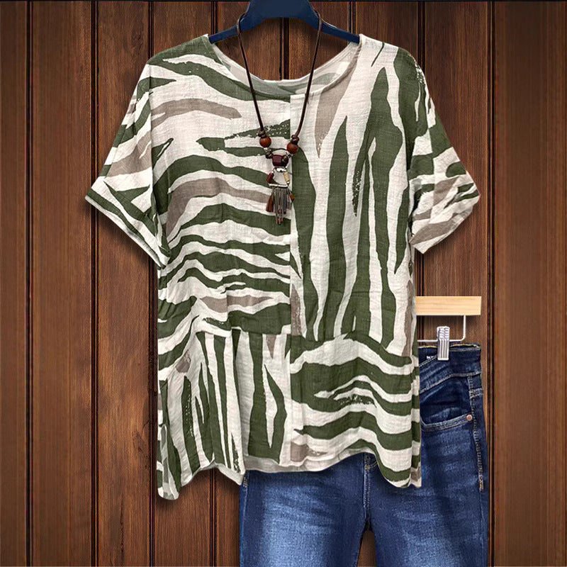 Damen Leichtes Sommer-Shirt Safari-Look - IdealeKleiden