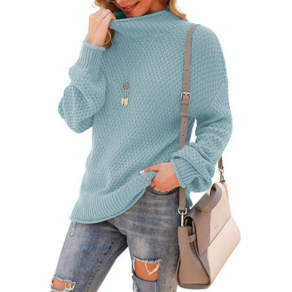 Pull col roulé confortable, tricot douillet