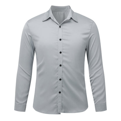 Chemise Homme Élégante Manches Longues en Coton