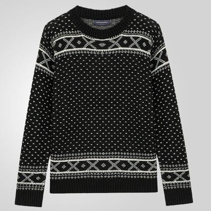 Herren Strickpullover Norweger Muster Hochkragen Winter - IdealeKleiden