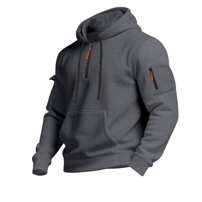Sweat-shirt sport homme capuche fermeture éclair poches