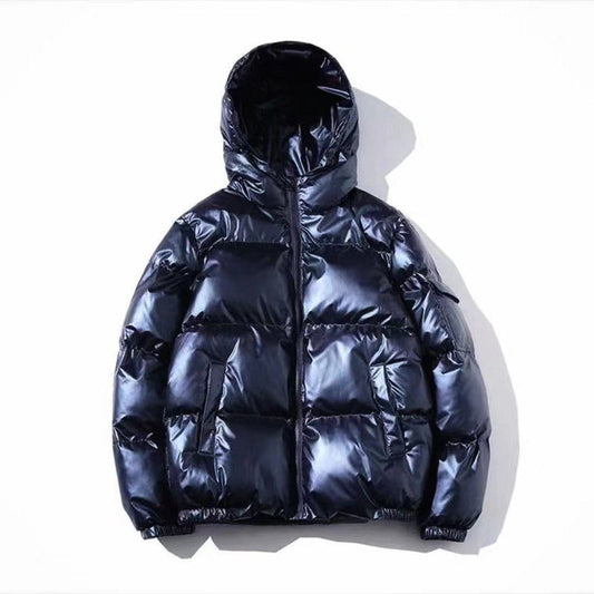 Übergröße Pufferjacke Silber Metallic - IdealeKleiden