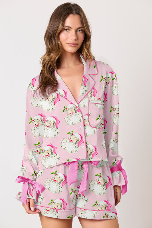 Pyjama de Noël pour femme festif, élégant, à volants