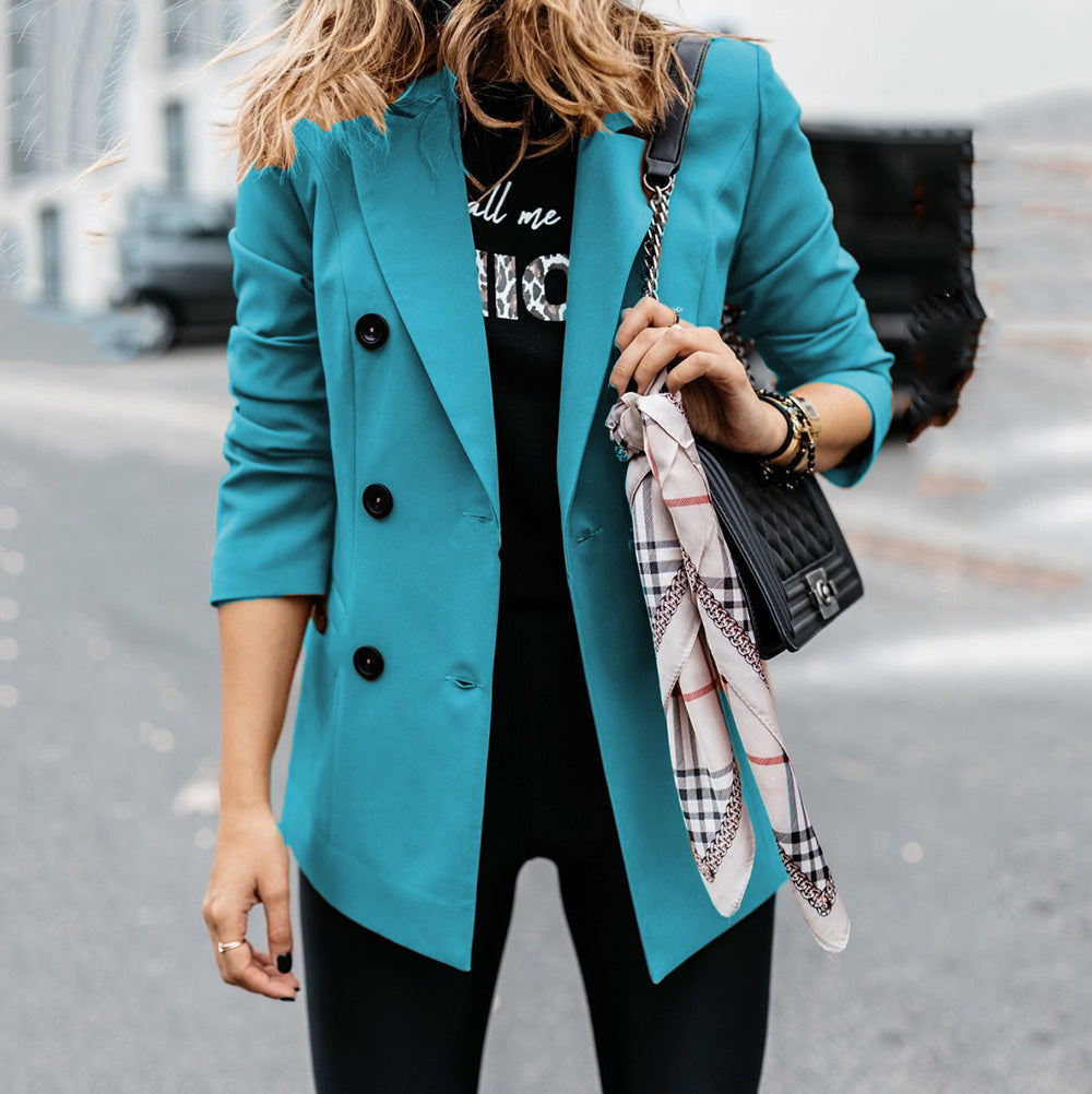Blazer cintré élégant à double boutonnage pour femme
