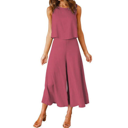 Combinaison élégante fluide jambe large pour femme