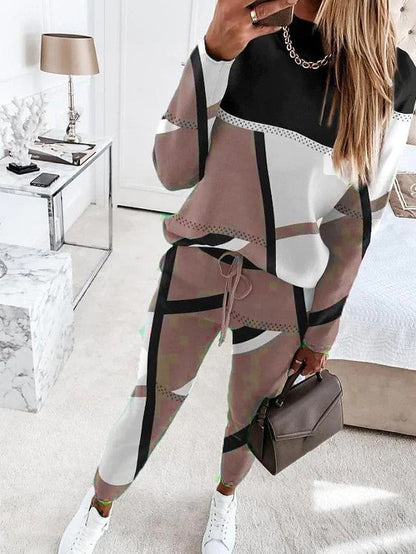 Femmes Ensemble de survêtement géométrique tendance