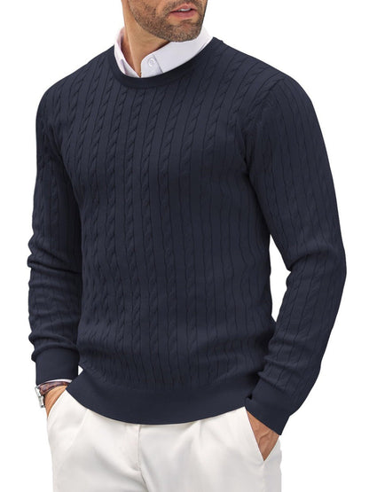 Pull tricoté torsadé élégant et moderne pour homme
