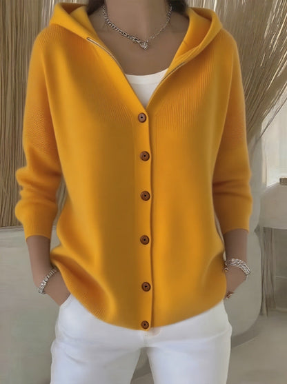 Cardigan Femme Capuche Moderne Décontracté