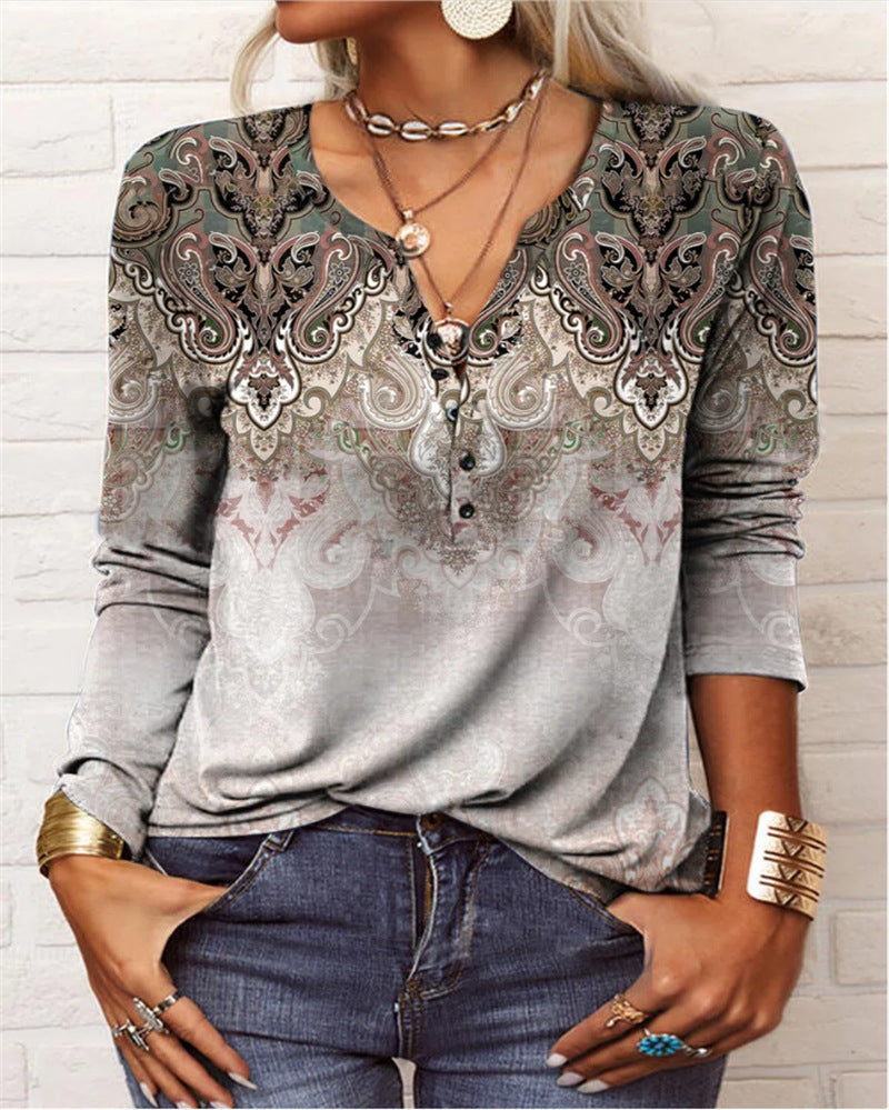 Chemise décontractée femme Manches longues Motif tendance