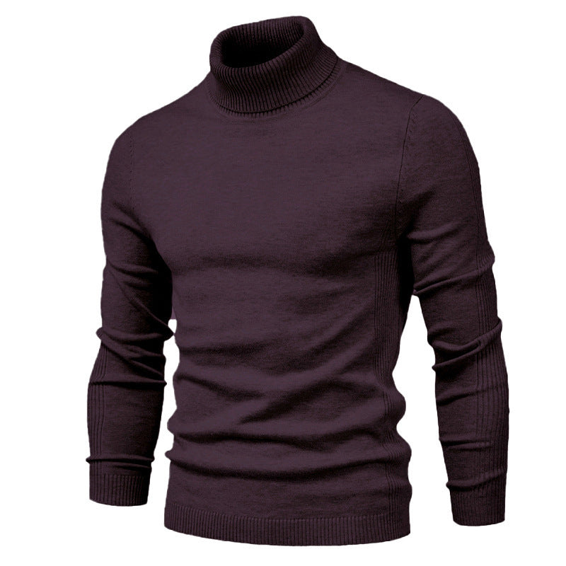 Pull Col Roulé Homme Laine Fine Design Élégant