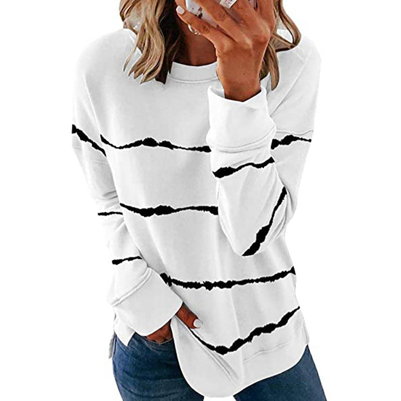 Sweat-shirt pour femme à rayures style moderne