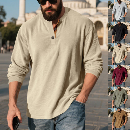 Herren Langarmshirt Strukturiert Modernes Design - IdealeKleiden
