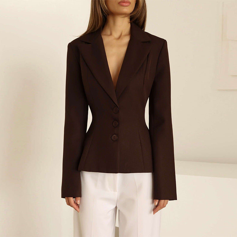 Blazer Femme Élégant Coupe Affaires