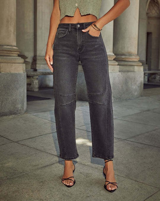 Jean femme taille haute élégante coupe slim