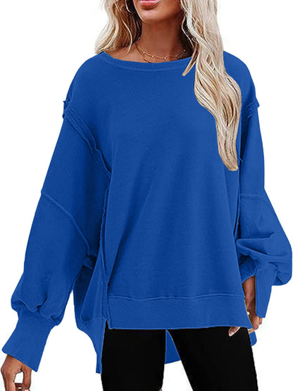 Sweat-shirt Femme Décontracté Confortable avec Fentes