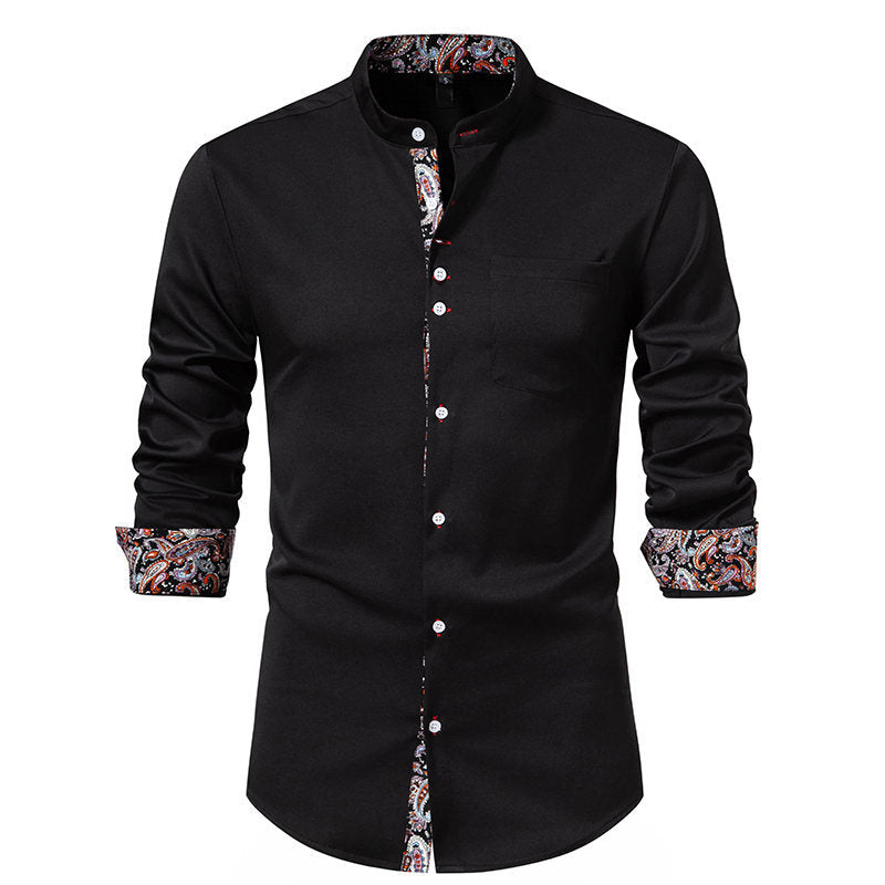 Chemise Homme Manches Longues Design Paisley Moderne