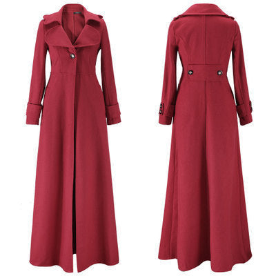 Manteau Long Élégant Femme Design Classique