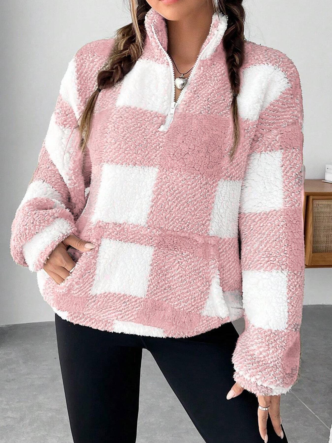 Veste polaire femme chaude avec fermeture éclair et poches