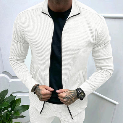 Herren Sportjacke Strukturiert Modern Style - IdealeKleiden