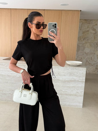 Ensemble de sport femme Top court et pantalon de jogging confortable