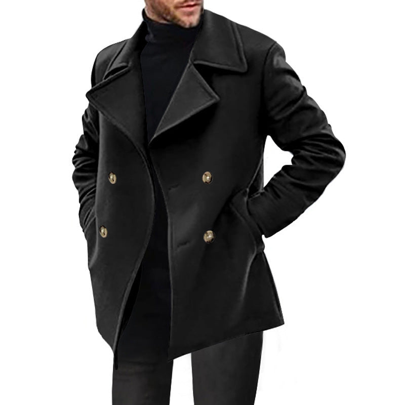 Manteau en laine élégant pour homme à double boutonnage