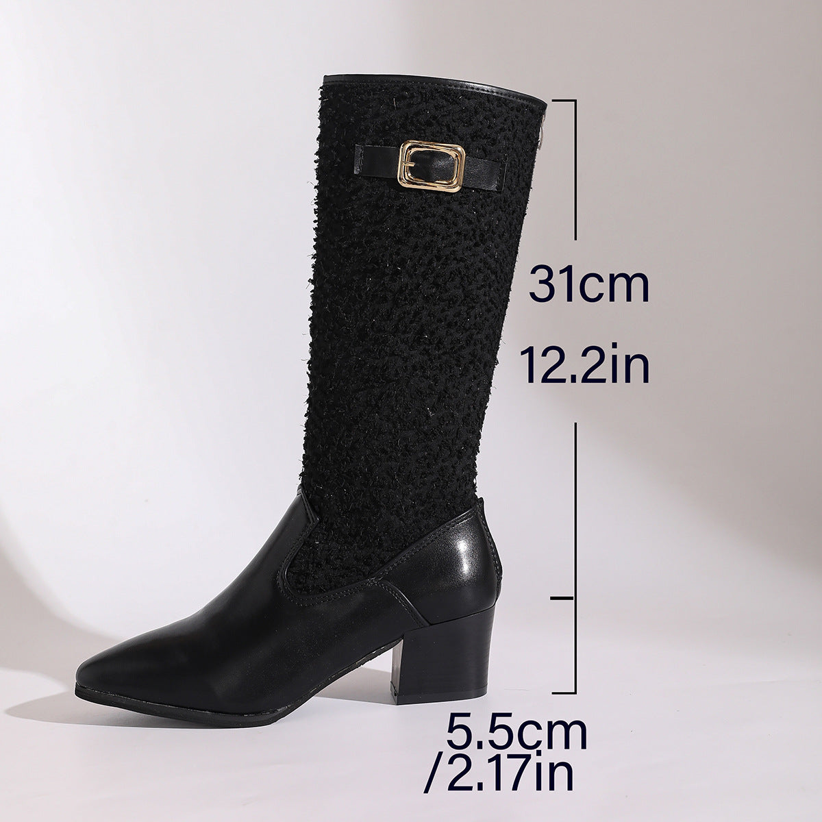 Chaussures femme, bottes cuissardes élégantes, motif tricoté