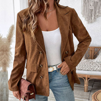Blazer homme Velours côtelé Double fente Ajusté Moderne
