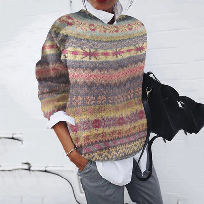 Pull femme motif tricot moderne design élégant