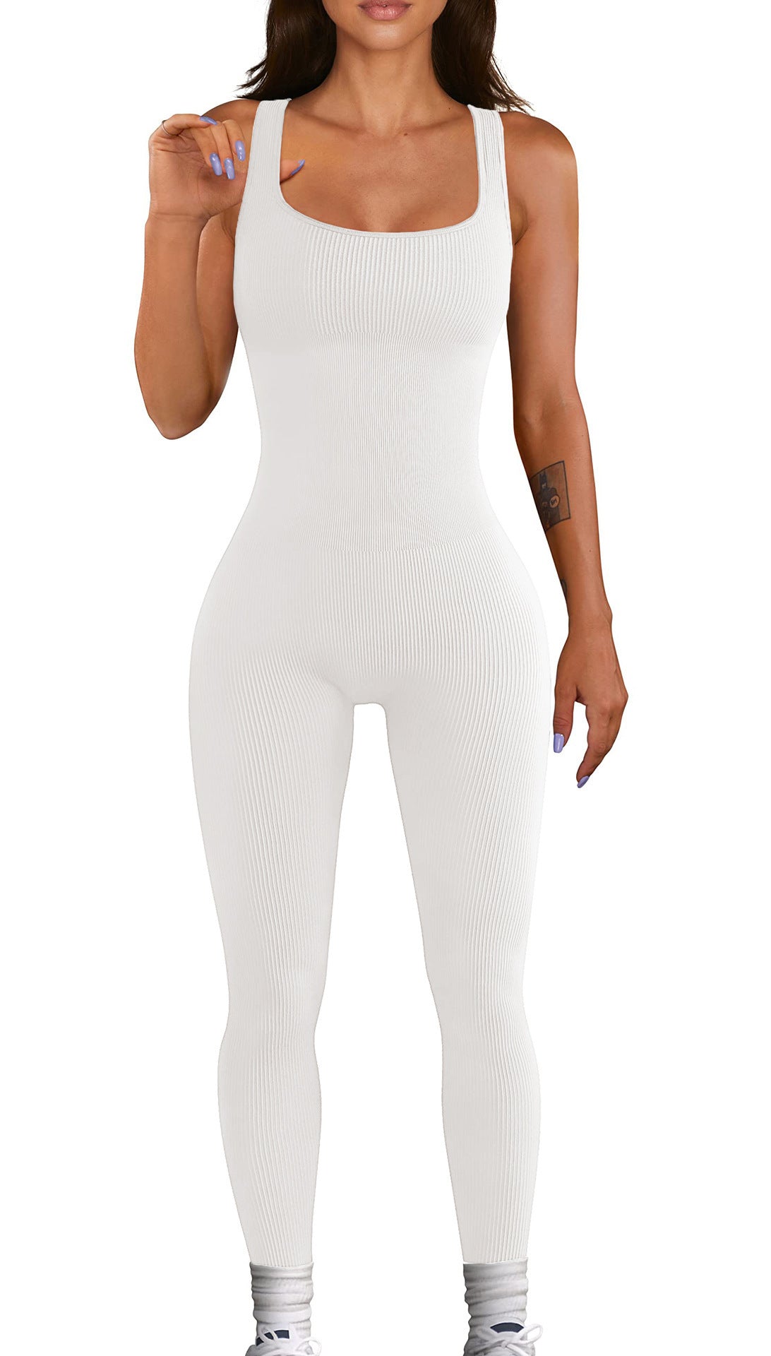 Combinaison-leggings Femme Motif côtelé Tendance Élégant