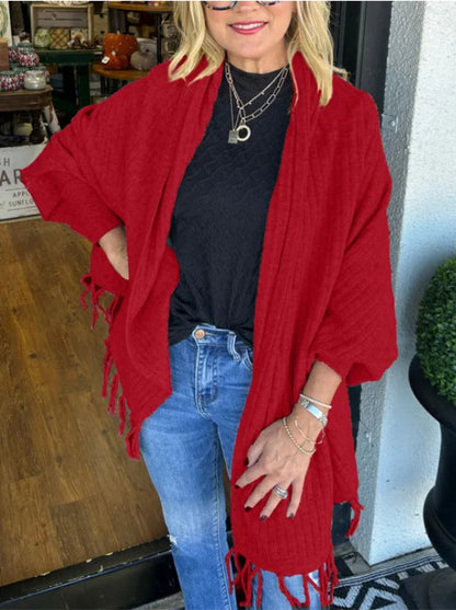 Poncho pour femme élégant avec franges