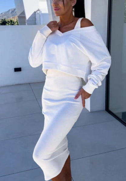 Ensemble Chic Femme Pull et Jupe Crayon Tenues Élégantes