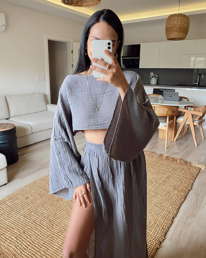 Ensemble d'été femme Crop Top Mini-jupe