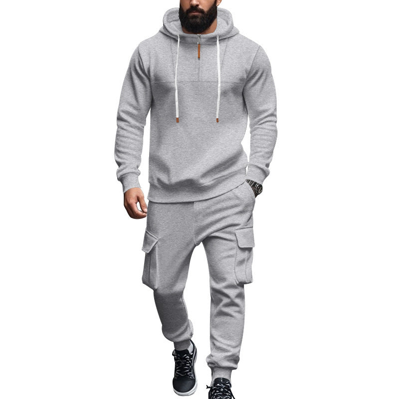 Survêtement de sport moderne pour hommes avec fermeture éclair et poches