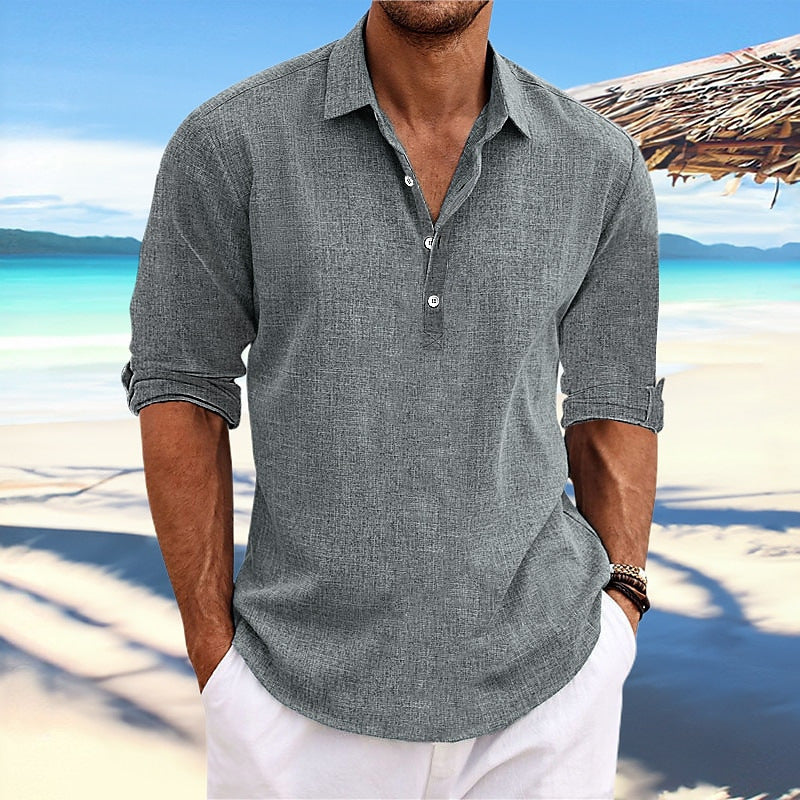Chemise en lin homme Confortable Été