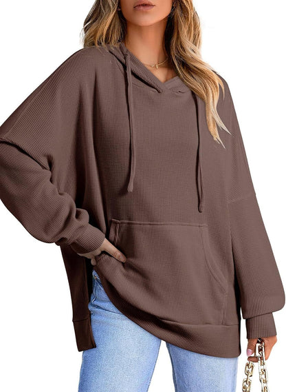 Pull-over oversize à capuche pour femme, coupe ample