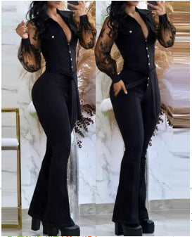 Combinaison élégante cintrée noire pour femme