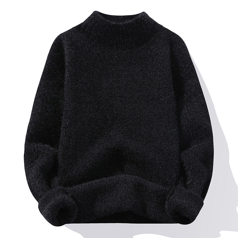 Pull col haut Femme maille côtelée de qualité douce