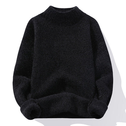 Pull col haut Femme maille côtelée de qualité douce