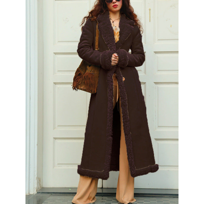 Manteau en fausse fourrure de luxe pour femme Hiver
